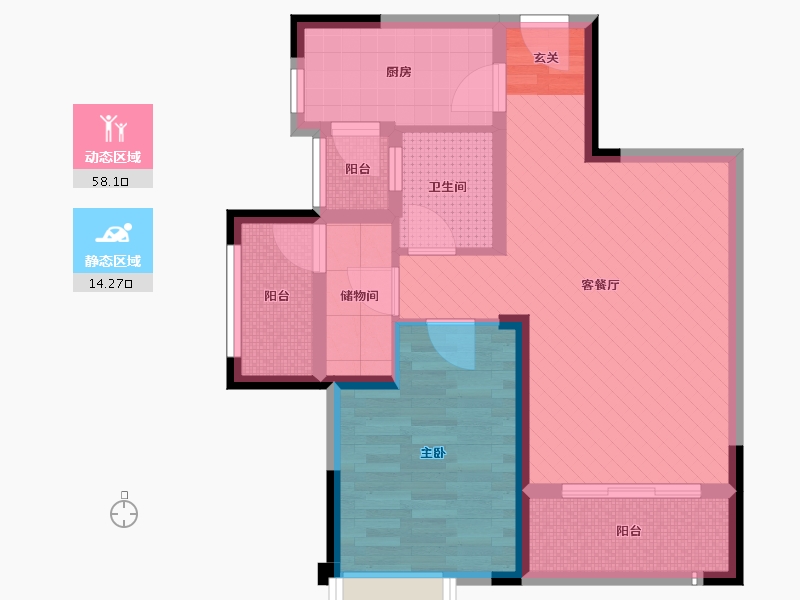 贵州省-贵阳市-中铁城锦溪-62.00-户型库-动静分区