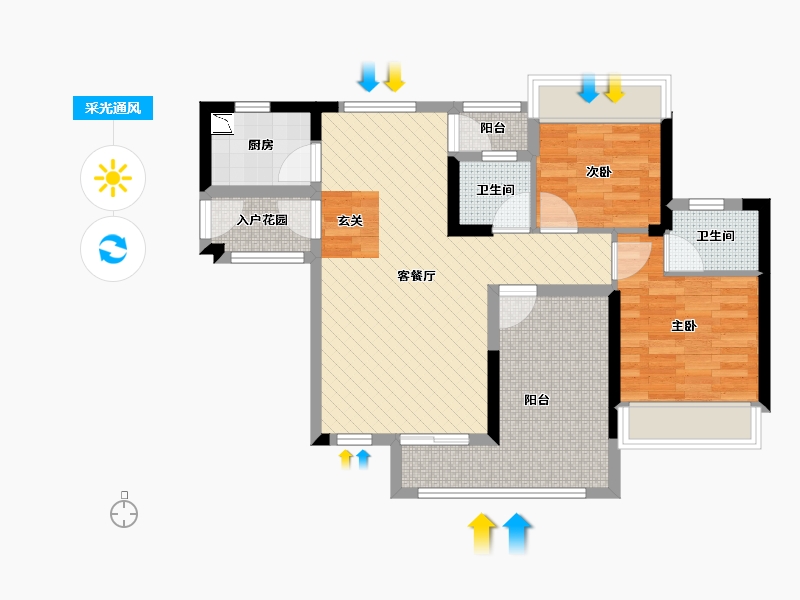 广东省-深圳市-红树东岸-70.56-户型库-采光通风