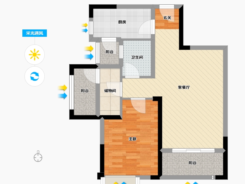 贵州省-贵阳市-中铁城锦溪-62.00-户型库-采光通风