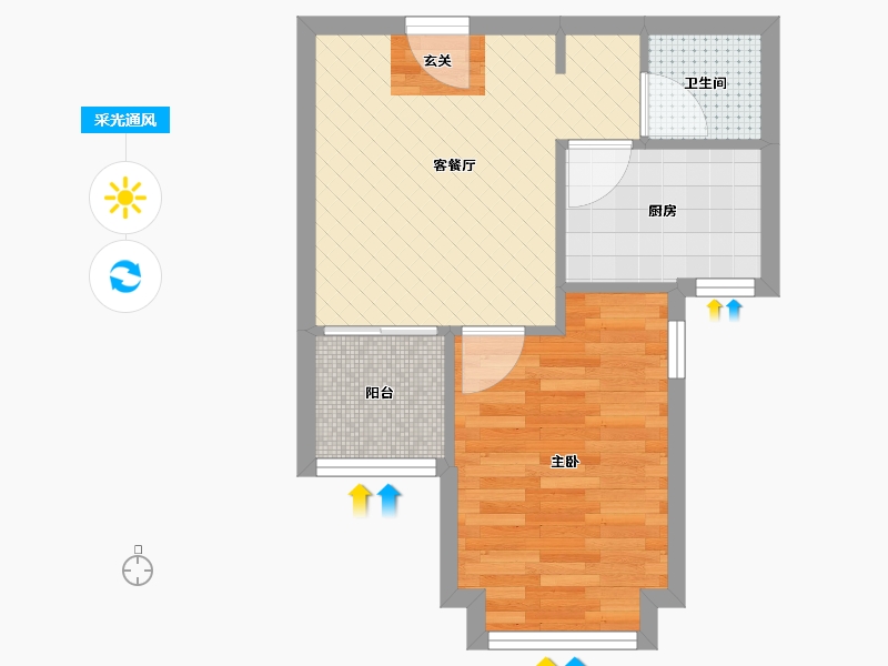 北京-北京市-邑上苑-36.50-户型库-采光通风