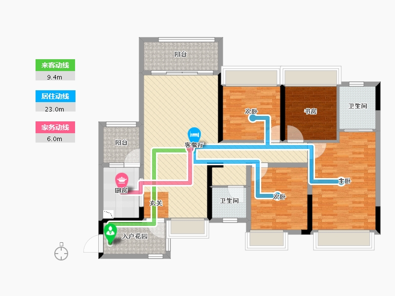 贵州省-遵义市-凯莱国际3期-108.01-户型库-动静线