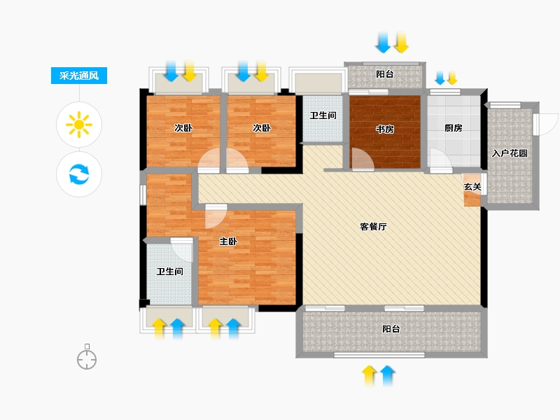 湖南省-邵阳市-新宁香杉湖-114.94-户型库-采光通风