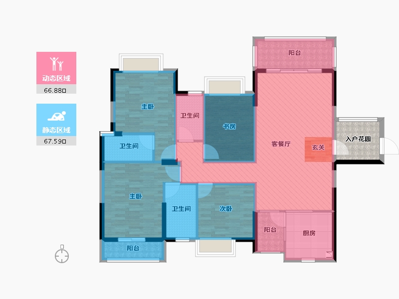 广东省-阳江市-金鼎花园-125.41-户型库-动静分区