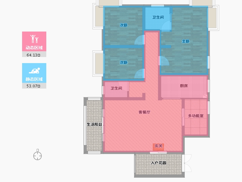 湖南省-郴州市-东岭嘉园-116.72-户型库-动静分区