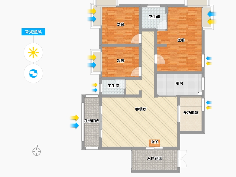 湖南省-郴州市-东岭嘉园-116.72-户型库-采光通风