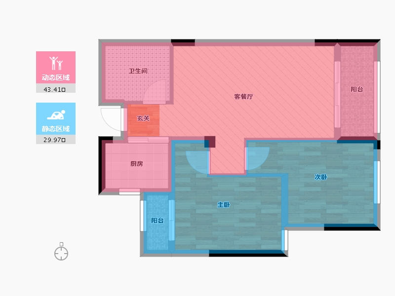 浙江省-台州市-京都珑悦府-63.88-户型库-动静分区