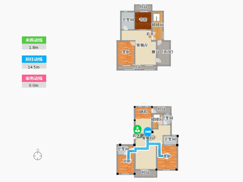 浙江省-绍兴市-九城公园里-191.55-户型库-动静线