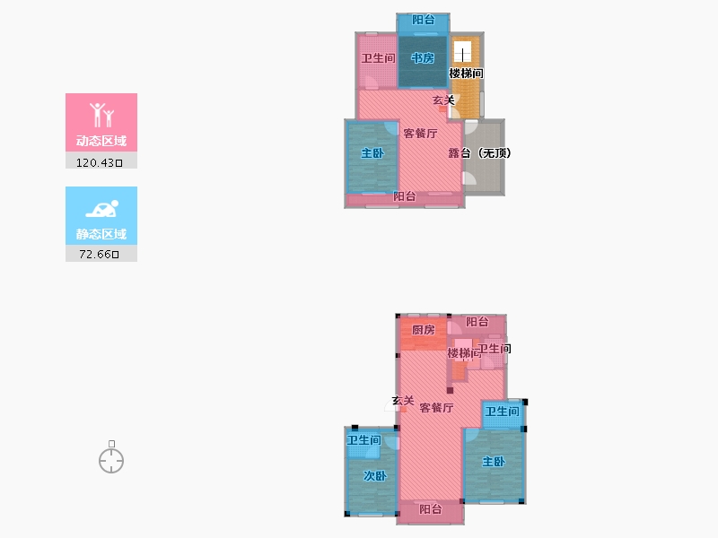 浙江省-绍兴市-九城公园里-191.55-户型库-动静分区