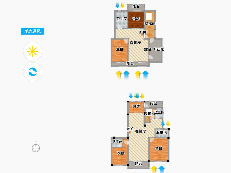 浙江省-绍兴市-九城公园里-191.55-户型库-采光通风