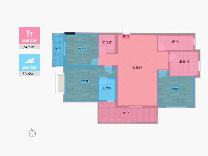 安徽省-黄山市-祥和华府-115.21-户型库-动静分区