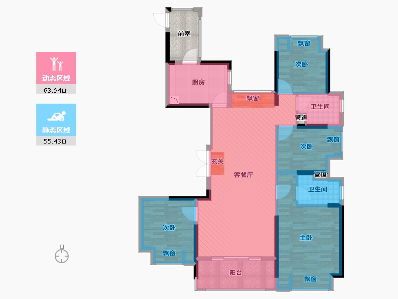 江西省-赣州市-奥园广场-111.58-户型库-动静分区