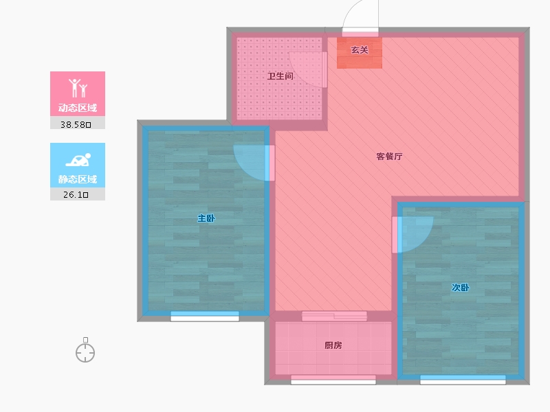 辽宁省-沈阳市-益格清水湾69号-56.51-户型库-动静分区