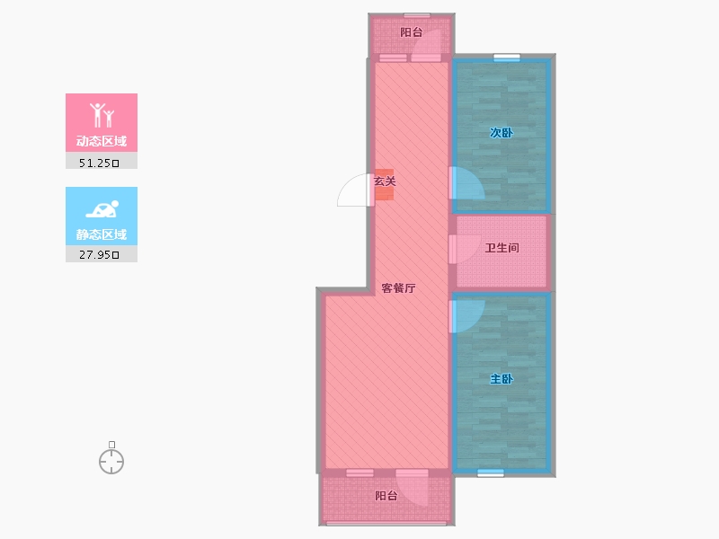 内蒙古自治区-呼伦贝尔市-那景名都-69.60-户型库-动静分区