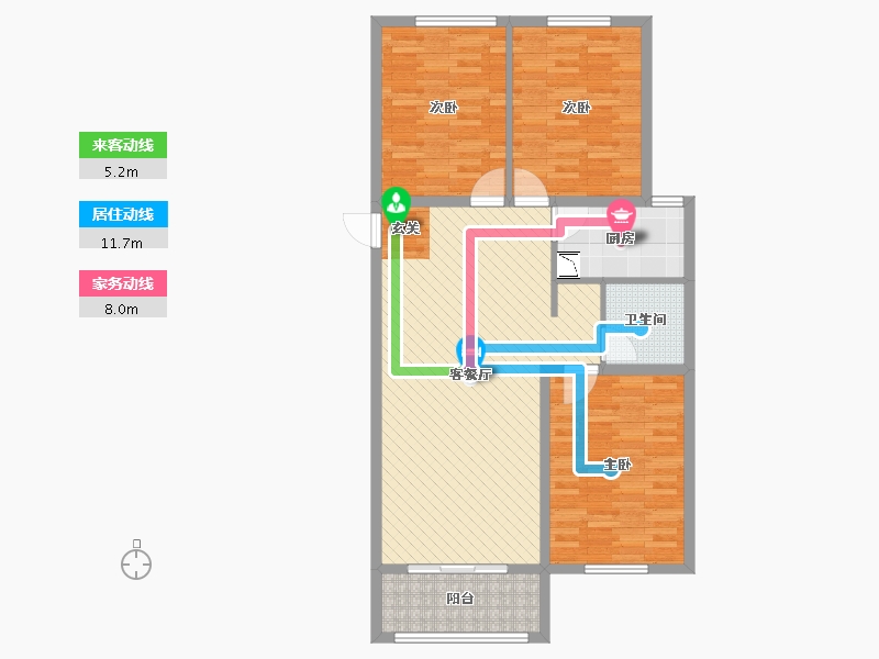 河北省-唐山市-红凤名邸-98.00-户型库-动静线