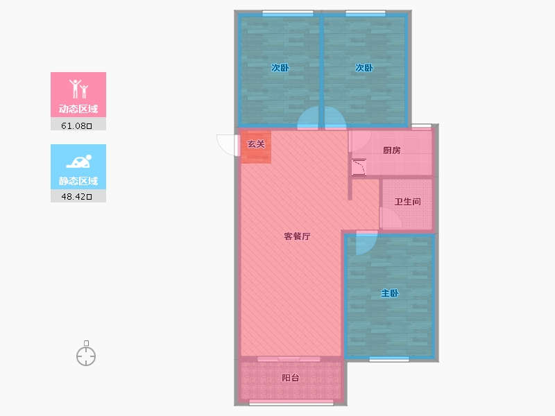 河北省-唐山市-红凤名邸-98.00-户型库-动静分区