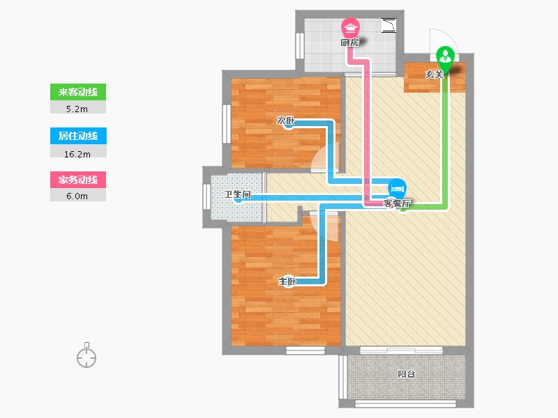 河北省-张家口市-书香佳苑-66.30-户型库-动静线