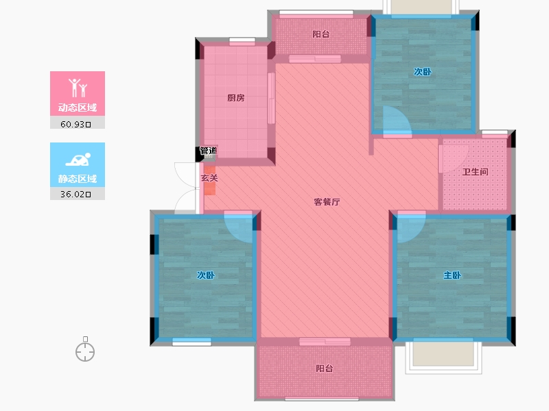 江西省-上饶市-远泉绿城-84.80-户型库-动静分区