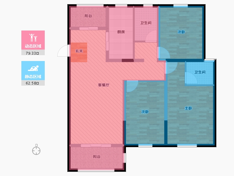 江苏省-连云港市-福港书香壹号-126.00-户型库-动静分区