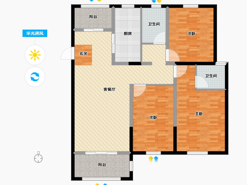 江苏省-连云港市-福港书香壹号-126.00-户型库-采光通风