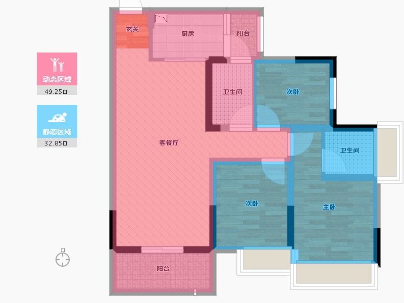 广东省-佛山市-佛山恒大城-70.00-户型库-动静分区