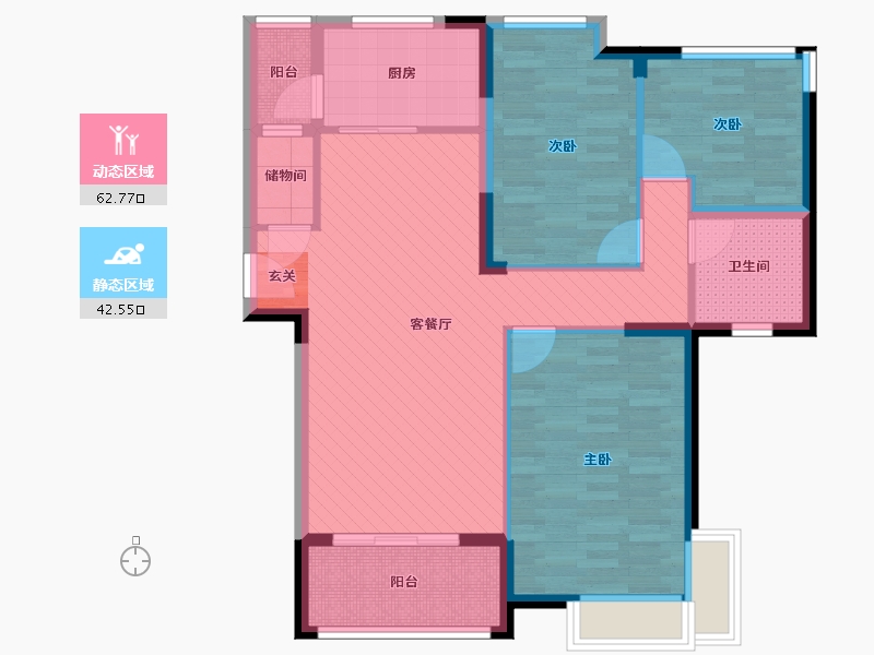 陕西省-咸阳市-北方融城-93.19-户型库-动静分区