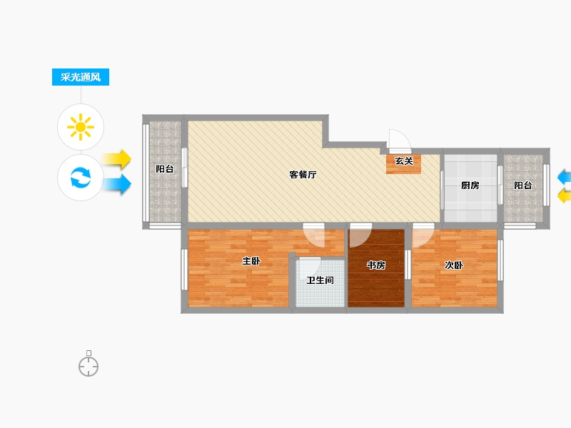 河北省-张家口市-东方府城-83.37-户型库-采光通风