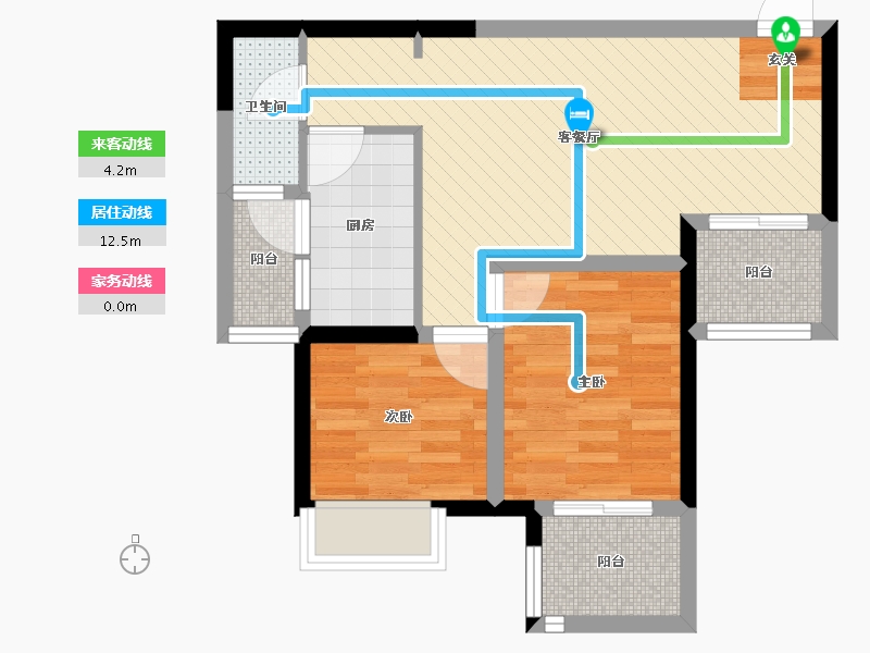 四川省-成都市-绿地国际花都三期-55.37-户型库-动静线