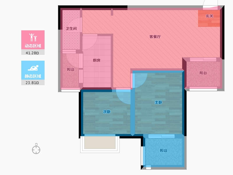 四川省-成都市-绿地国际花都三期-55.37-户型库-动静分区