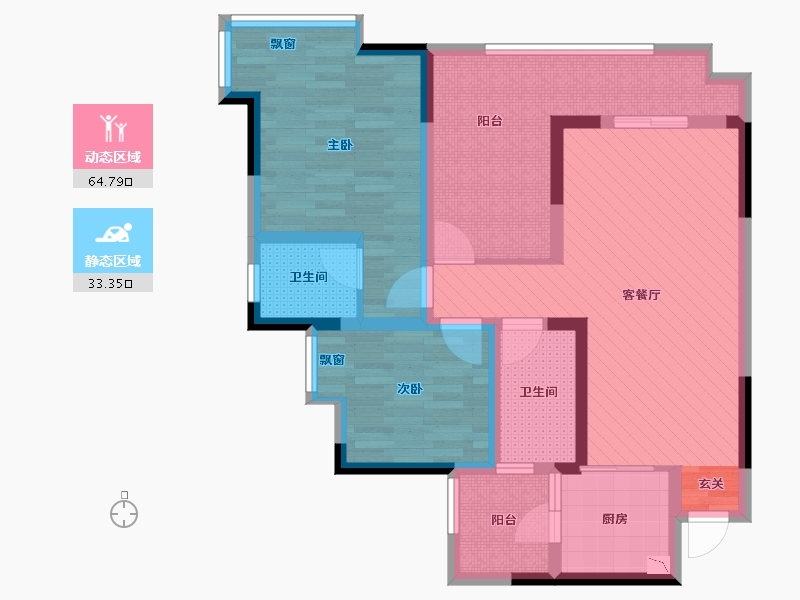 四川省-南充市-锦绣城-84.80-户型库-动静分区