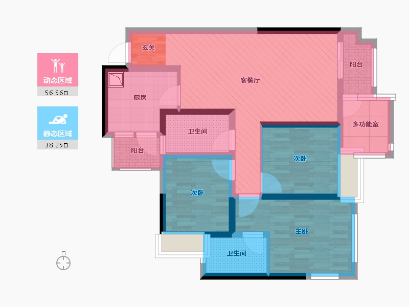 四川省-南充市-雍景半岛-81.04-户型库-动静分区