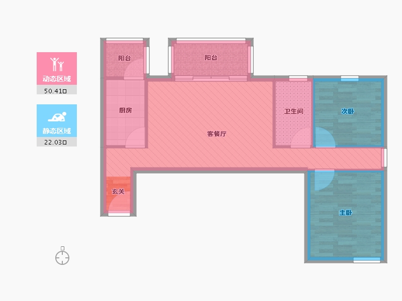 北京-北京市-天通苑东二区-63.37-户型库-动静分区