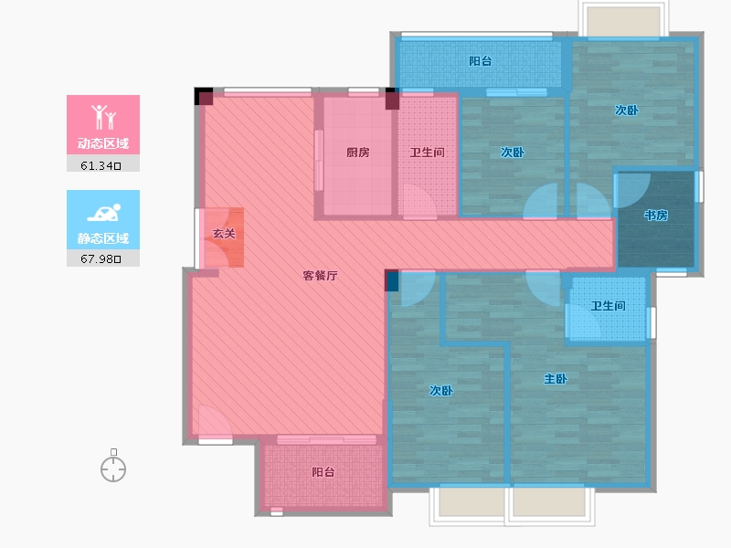 福建省-泉州市-美伦山景叠苑-114.95-户型库-动静分区