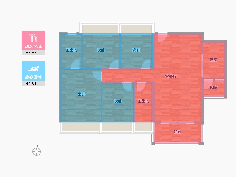 广东省-云浮市-创宇汇景城-98.65-户型库-动静分区