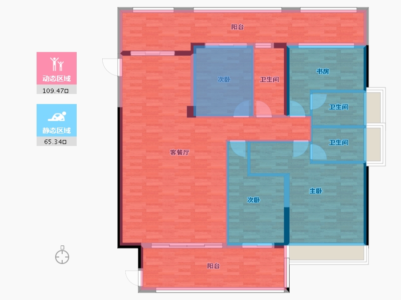 广东省-汕头市-龙光E组团项目-149.87-户型库-动静分区