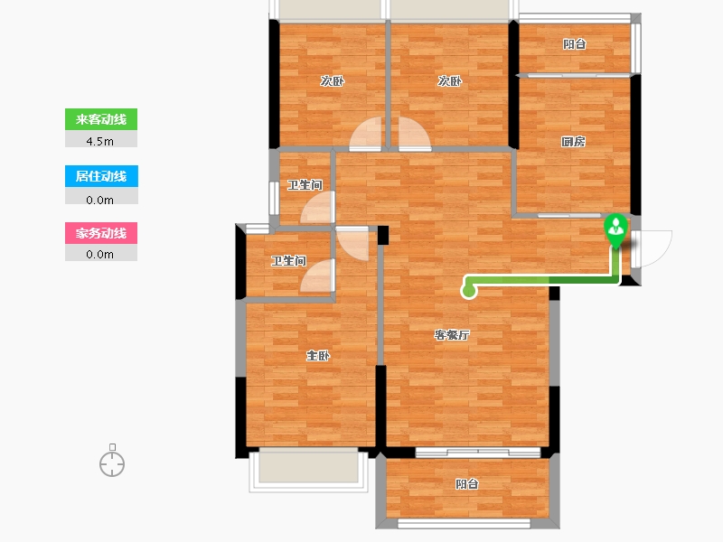 福建省-漳州市-万新御景山庄-84.78-户型库-动静线