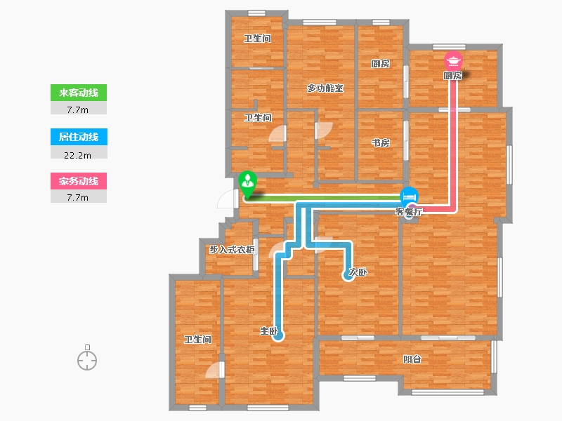 浙江省-宁波市-双喜花园雍园-200.00-户型库-动静线