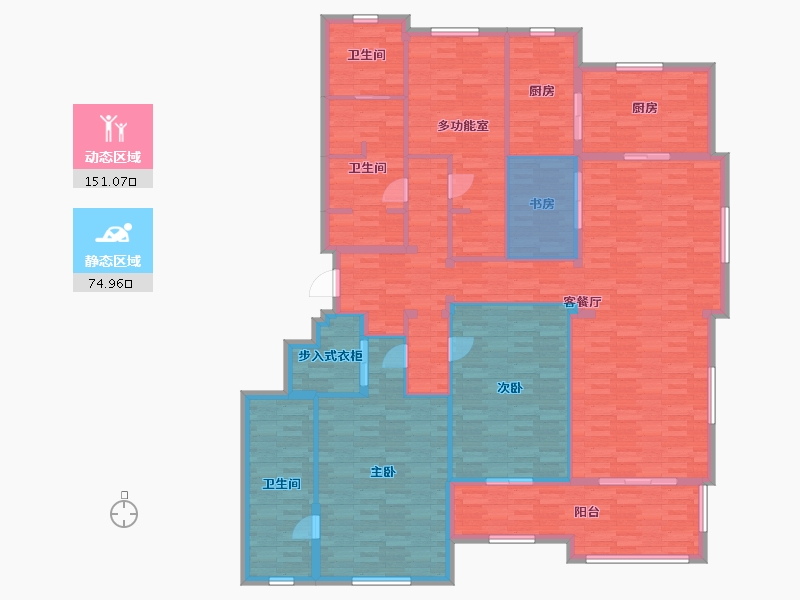 浙江省-宁波市-双喜花园雍园-200.00-户型库-动静分区