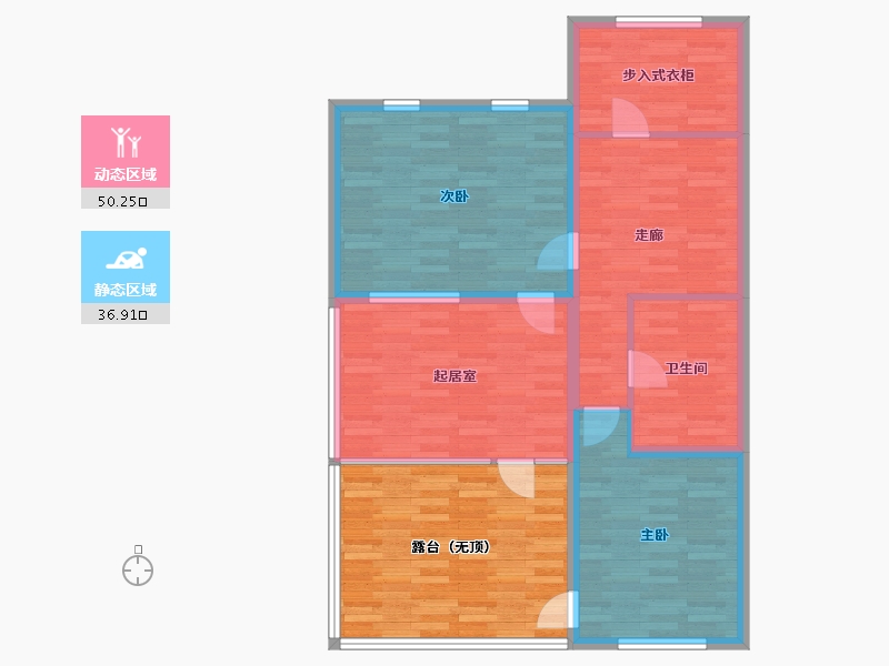 山东省-济南市-齐鲁涧桥-96.58-户型库-动静分区