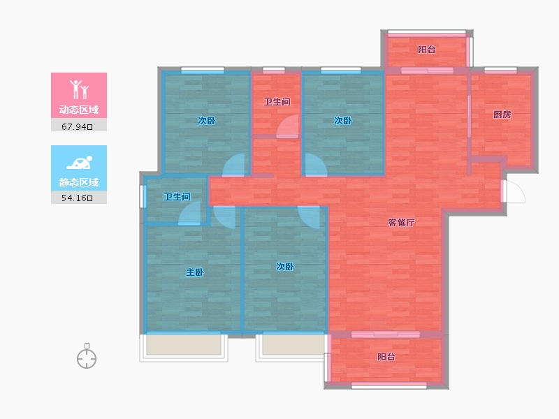 湖北省-黄冈市-紫东新城-111.20-户型库-动静分区