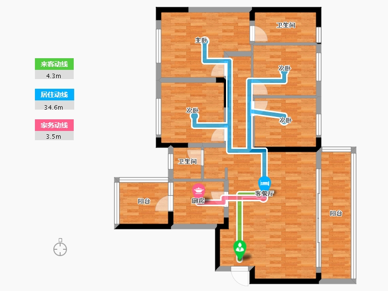 四川省-成都市-万科保利翡翠和悦-108.32-户型库-动静线