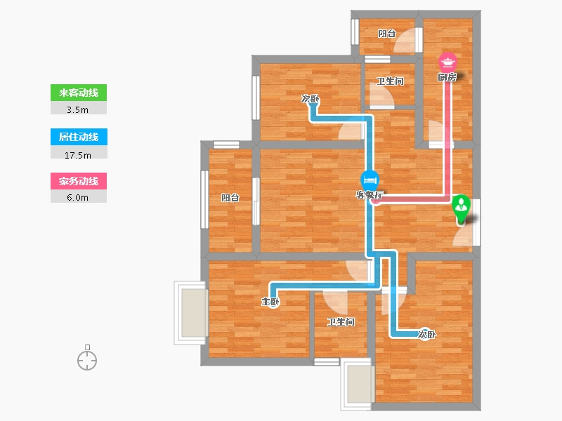 重庆-重庆市-新江与城悠澜-75.94-户型库-动静线