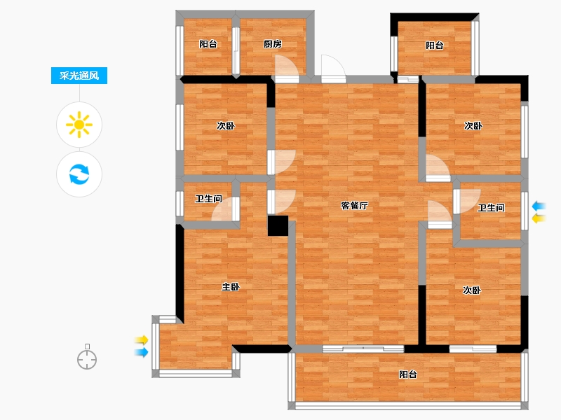 湖南省-衡阳市-云集锦绣富苑-112.30-户型库-采光通风