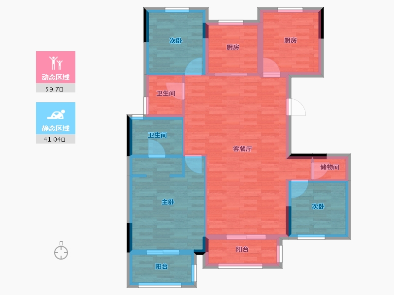 江苏省-盐城市-梧桐墅-89.99-户型库-动静分区