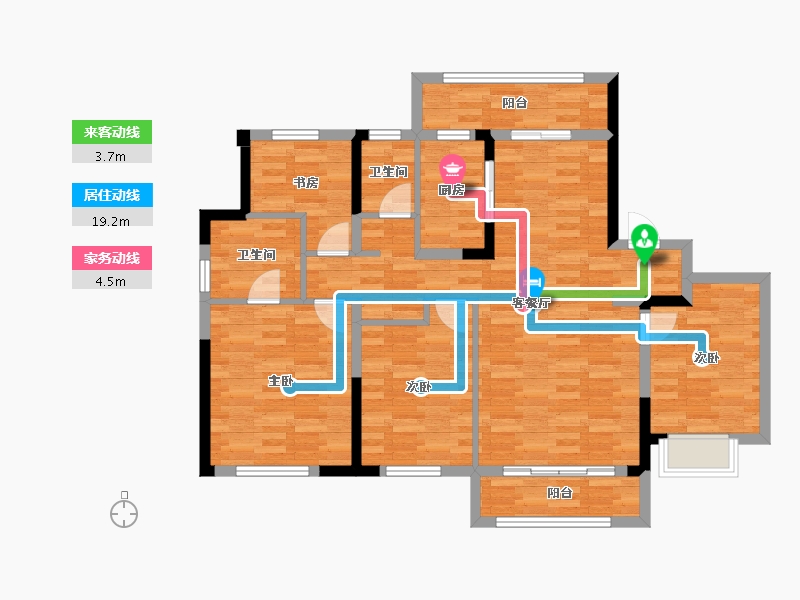 浙江省-宁波市-泊江府-99.89-户型库-动静线