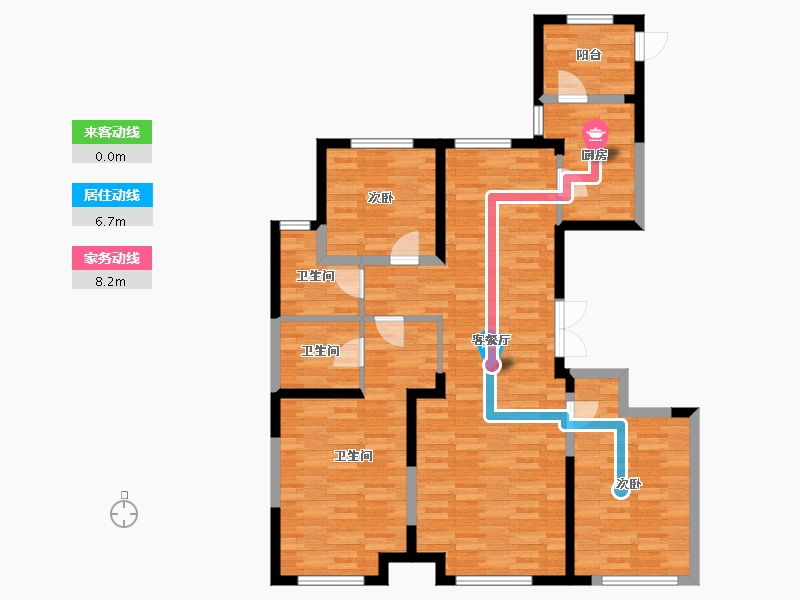 内蒙古自治区-包头市-御龙公馆-104.80-户型库-动静线