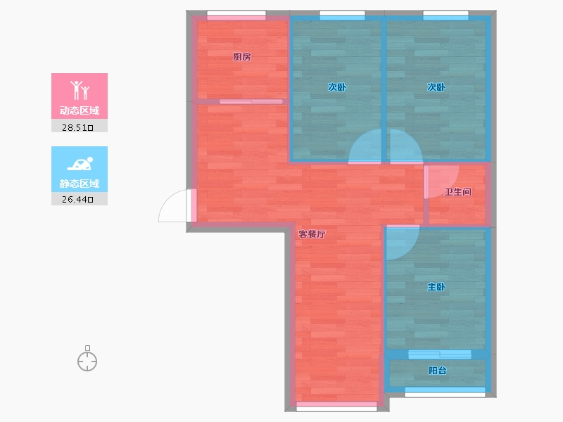 青海省-西宁市-东旭佳苑-49.03-户型库-动静分区