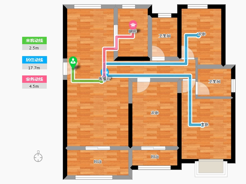 山西省-运城市-华源豪庭-88.04-户型库-动静线