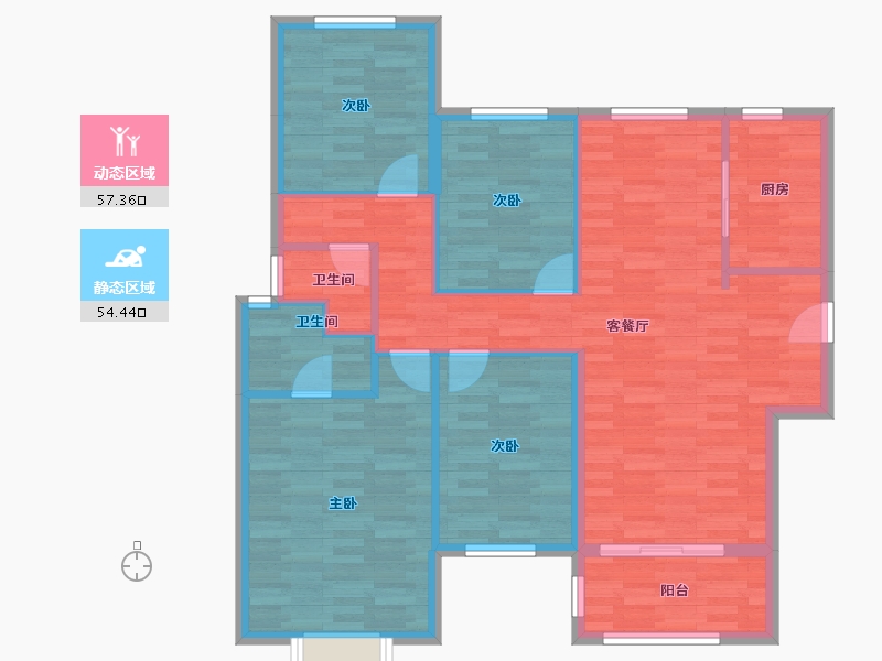 湖南省-长沙市-万科金域国际-101.23-户型库-动静分区