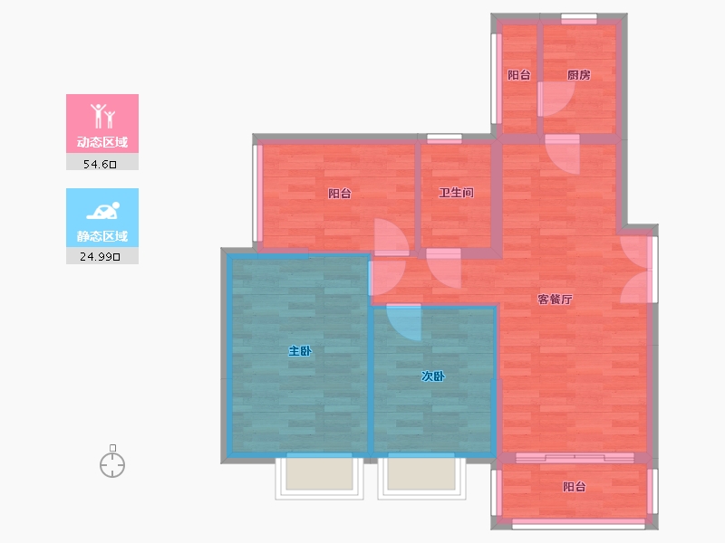 广东省-湛江市-泰汇广场-71.33-户型库-动静分区