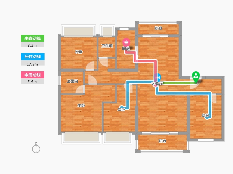 广西壮族自治区-柳州市-碧桂园翡翠湾-109.60-户型库-动静线